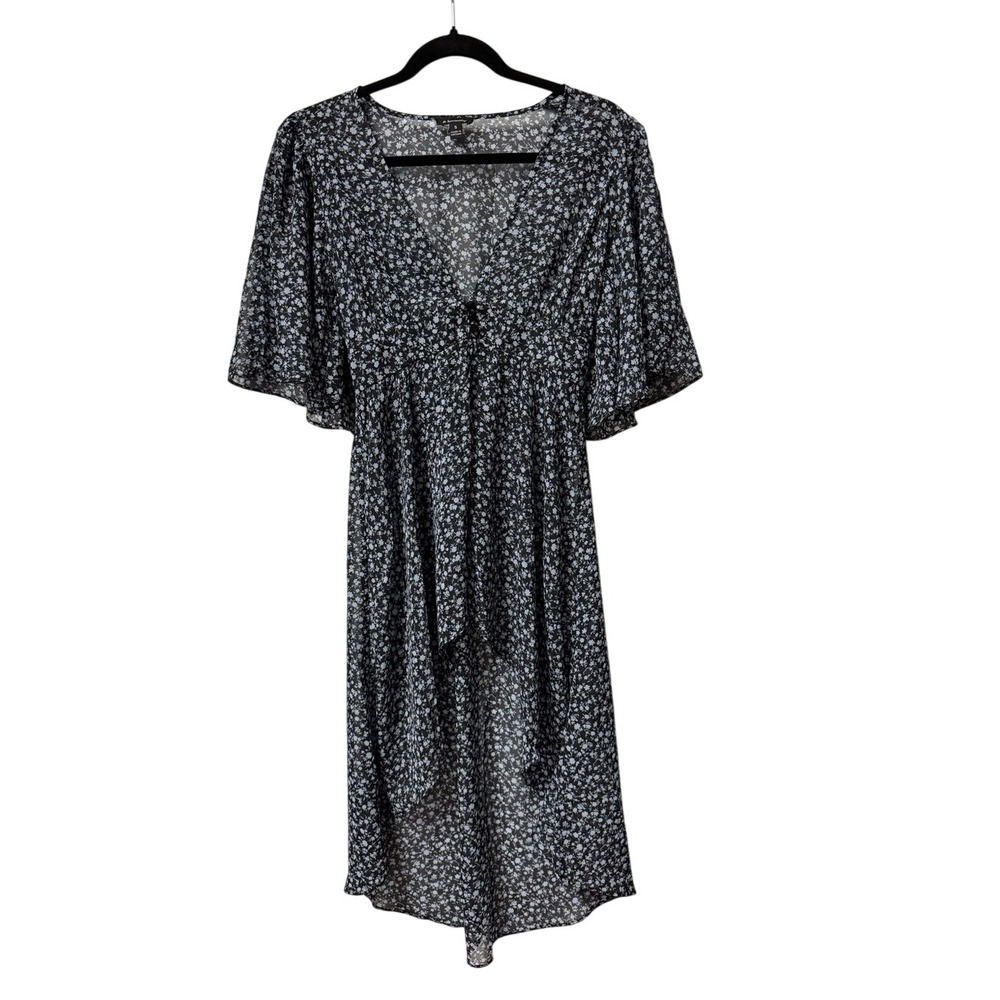 &Harmony  Floral V-Neck Midi Cover Layering Sz Small Dress in Black-Resort Wear